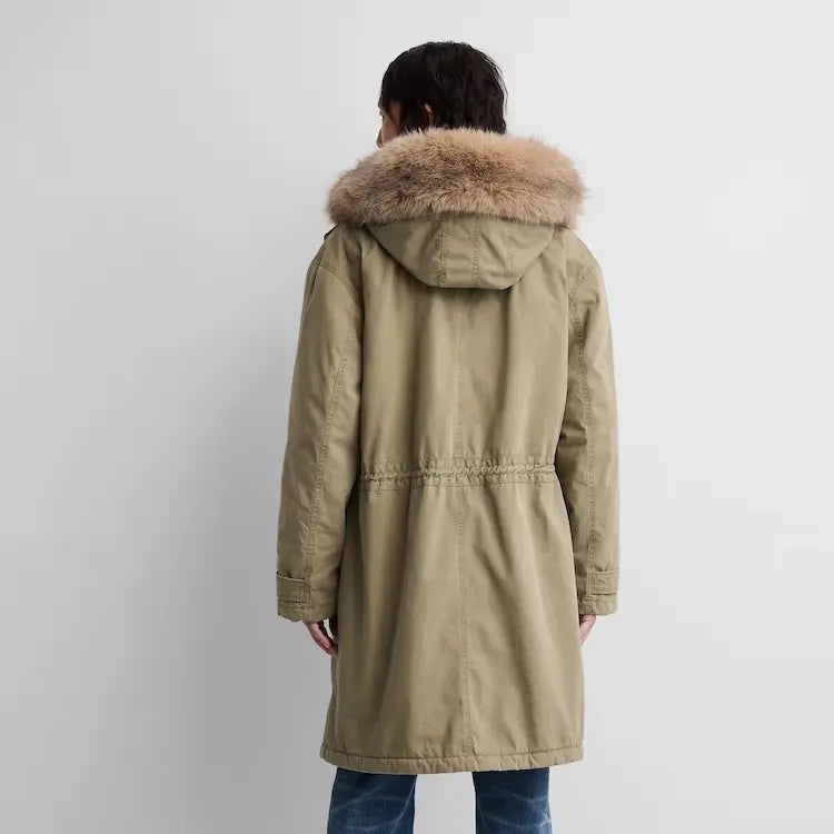 Gap x A.P.C. Green Oversized Sherpa-Lined Utility Parka Jacket
