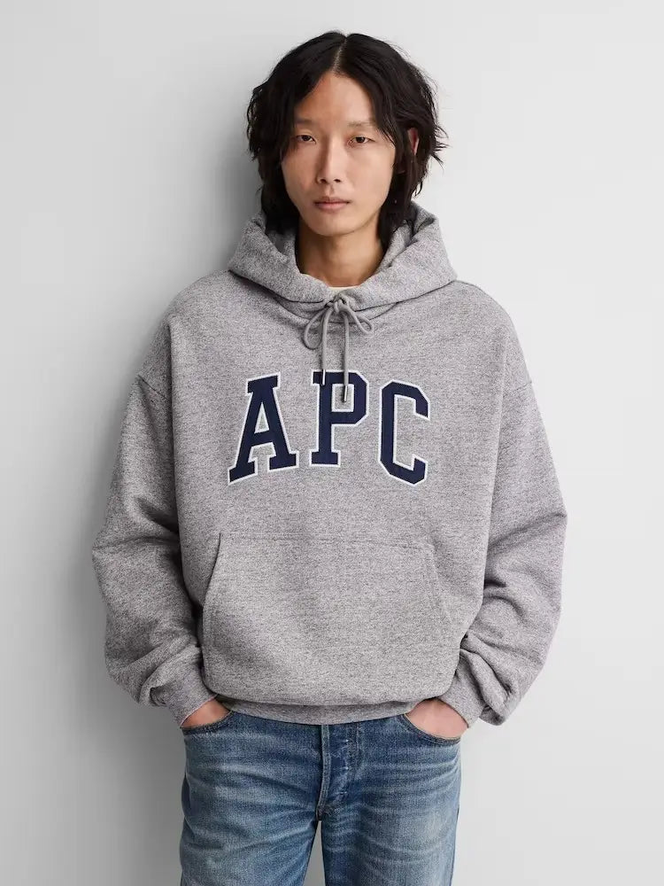 Gap x A.P.C. Grey Extra Heavyweight Logo Hoodie