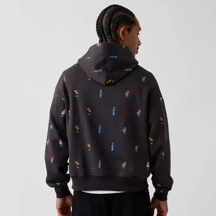 Gap x The Simpsons VintageSoft Black Hoodie For Men & Women
