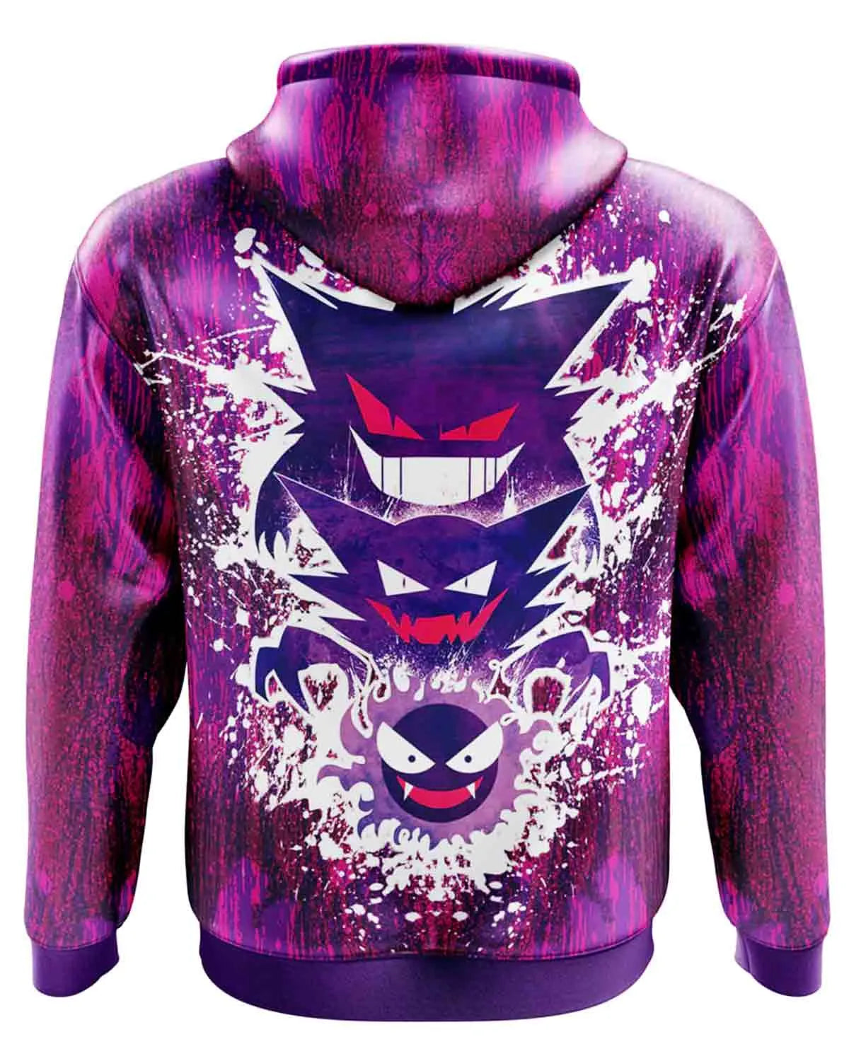 Gastly Haunter Gengar Pokemon Full Zip Hoodie