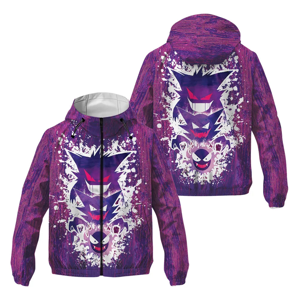 Gastly Haunter Gengar Pokemon Windbreaker Jacket