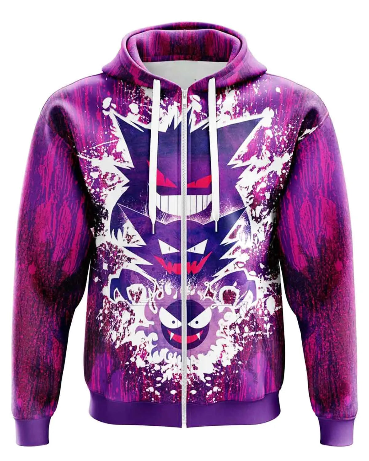 Gastly Haunter Gengar Pokemon Zip Hoodie