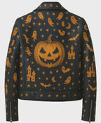 Ghost And Pumpkin Leather Jacket