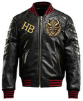 Gothic Devil Bomber Leather Jacket