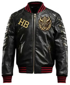 Gothic Devil Bomber Leather Jacket