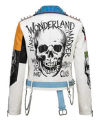 Gothic Printed Patches Women’s Biker Jacket
