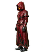 Gothic Red Leather Duster Coat