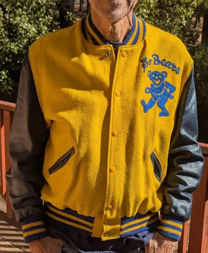 Grateful Bears Yellow Varsity Jacket