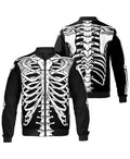 Halloween 3D Ribcage Black Bomber Jacket