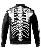 Halloween 3D Skeleton Ribcage Bomber Jacket