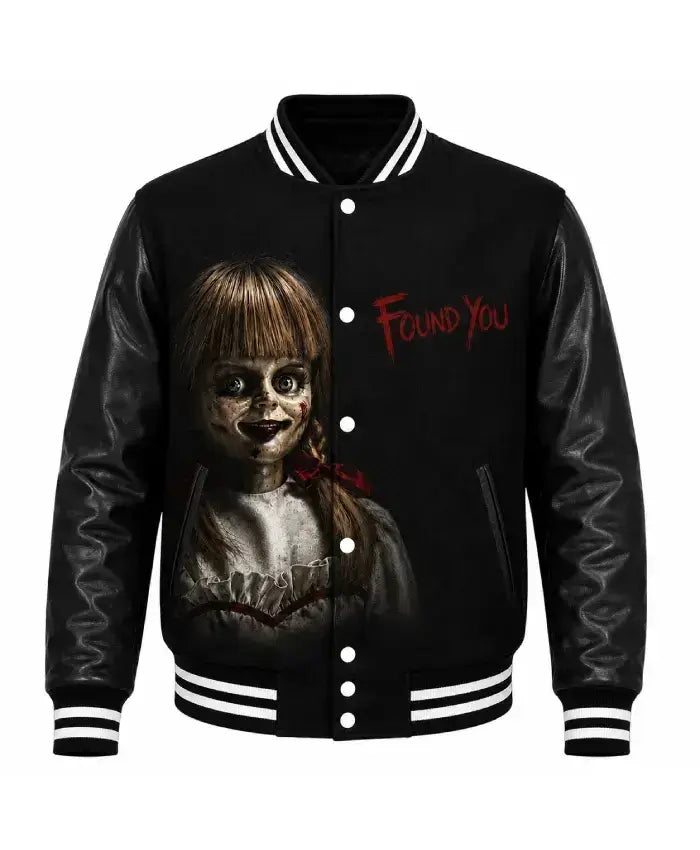 Halloween Annabelle Black Varsity Jacket