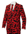 Halloween Bat Print Blazer Suit