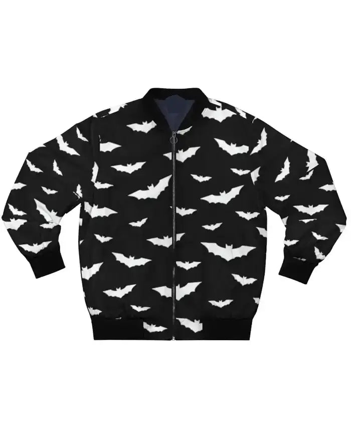 Halloween Bats Bomber Black Jacket