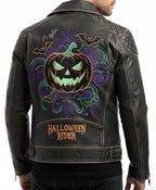 Halloween Bike Rider Leather Black Jacket