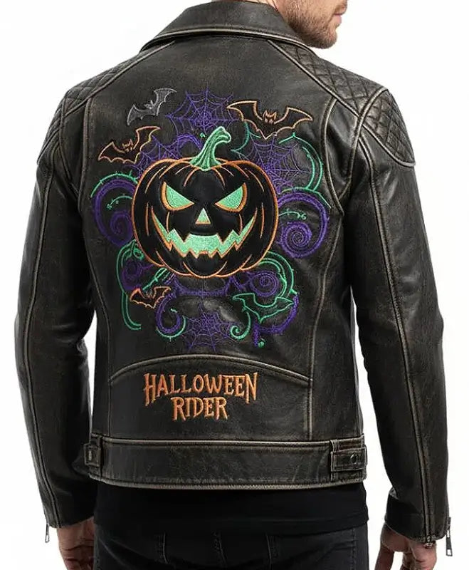 Halloween Bike Rider Leather Black Jacket