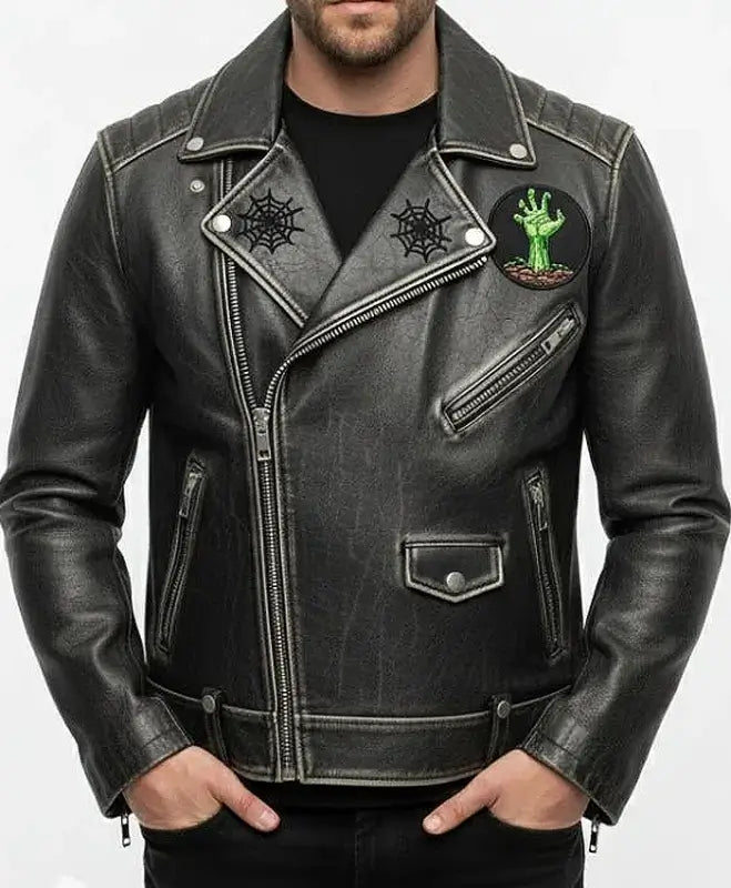 Halloween Bike Rider Leather Jacket