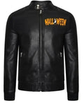 Halloween Black Leather Motorcycle Jacket