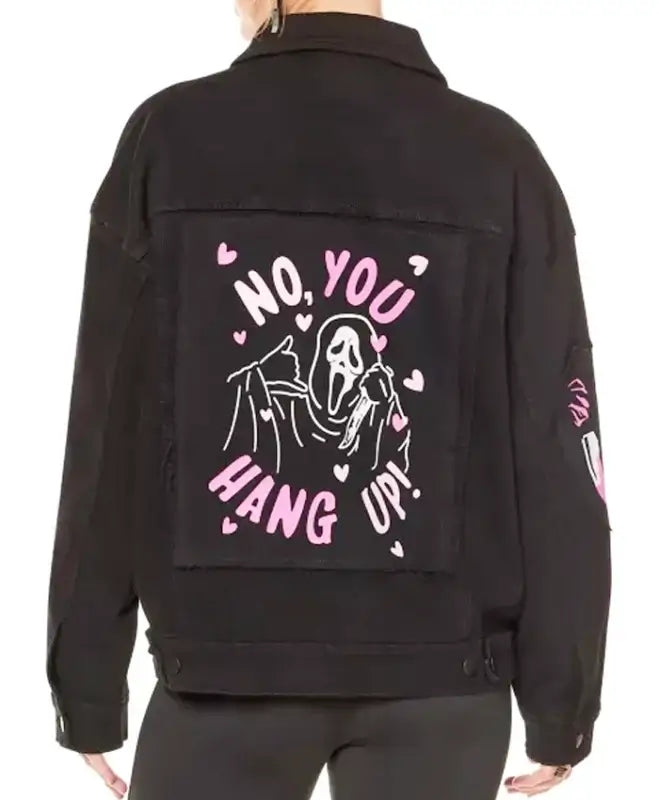 Halloween Ghost Face Denim Jacket