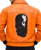 Halloween Ghost Flame Leather Jacket
