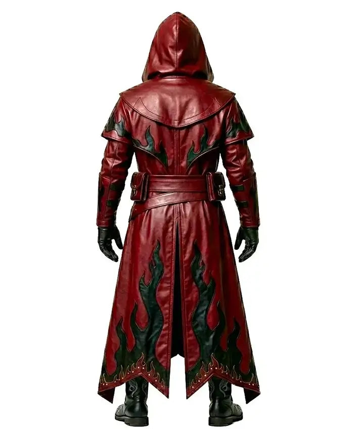 Halloween Gothic Leather Duster Coat