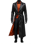 Halloween Jack-o’-lantern Leather Long Coat