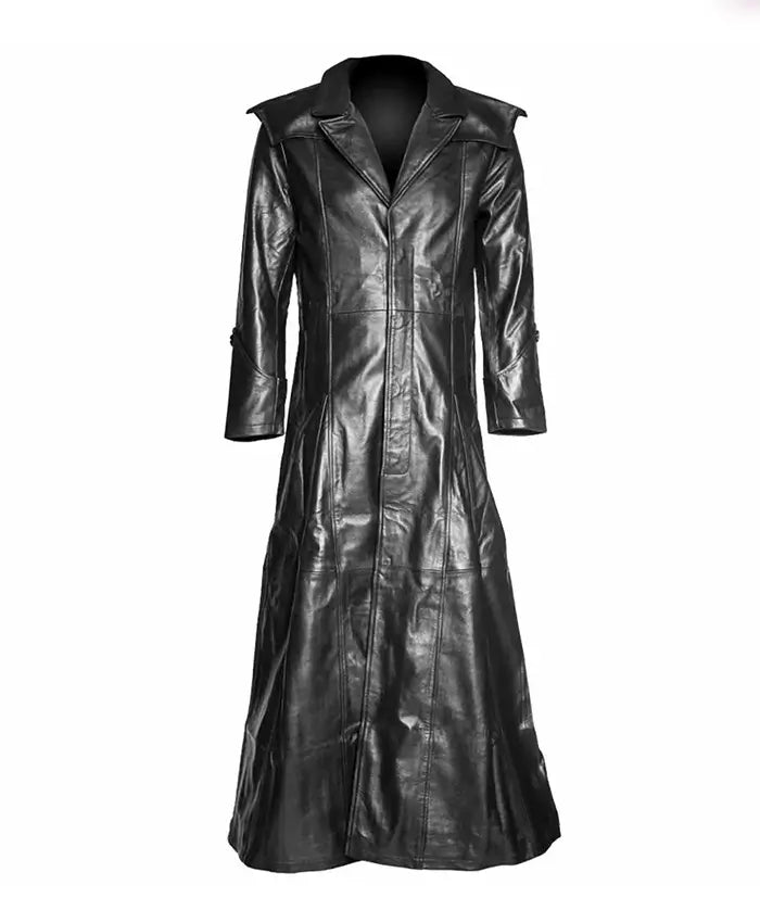 Halloween Long Goth Leather Coat