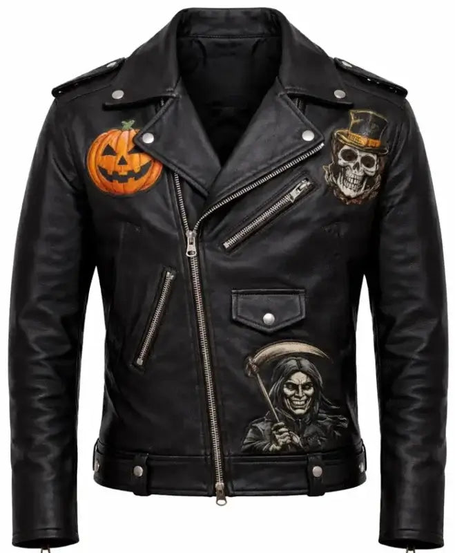 Halloween Night Party Black Biker Jacket