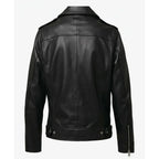 Halloween Patches Black Leather Biker Jacket