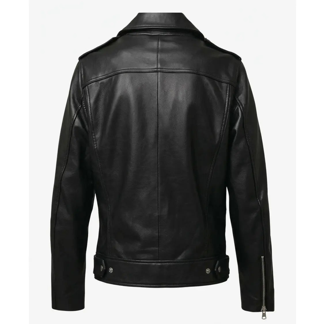 Halloween Patches Black Leather Biker Jacket