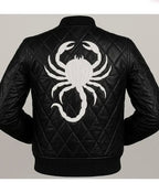 Halloween Scorpion Gothic Leather Bomber Jacket