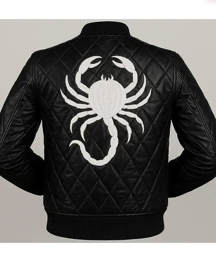 Halloween Scorpion Gothic Leather Bomber Jacket