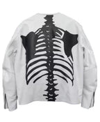 Halloween Skeleton Motorcycle White Jacket