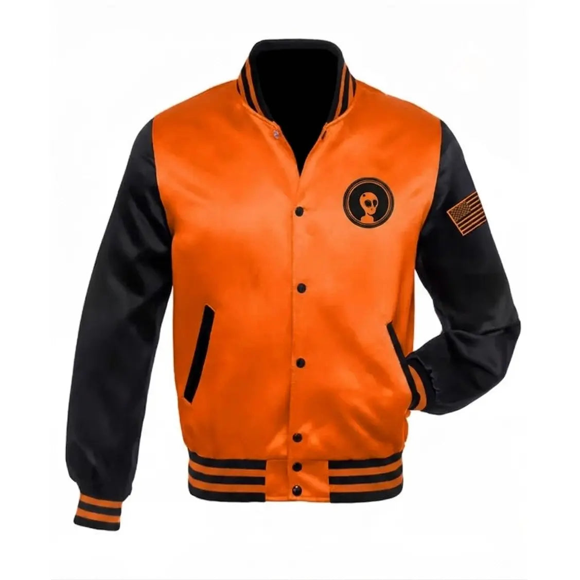 Halloween Skull Reaper Varsity Orange Jacket