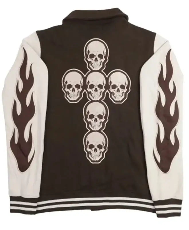 Halloween Skull x Wings Varsity Jacket For Men & Women