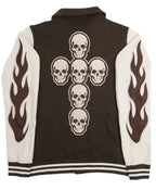 Halloween Skull x Wings Varsity Jacket For Men & Women