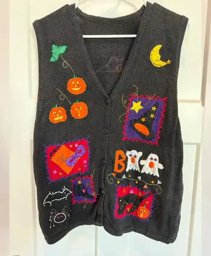 Halloween Vintage Embroidered Vest