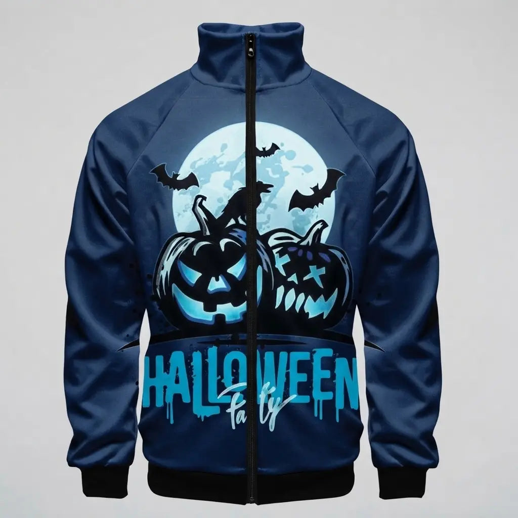 Halloween Zipper Bomber Blue Jacket