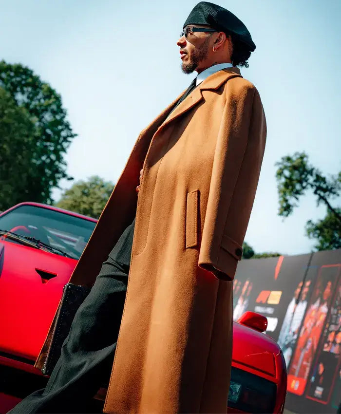 Hamilton Monza Lewis F40 Camel Wool Overcoat For Men & Women