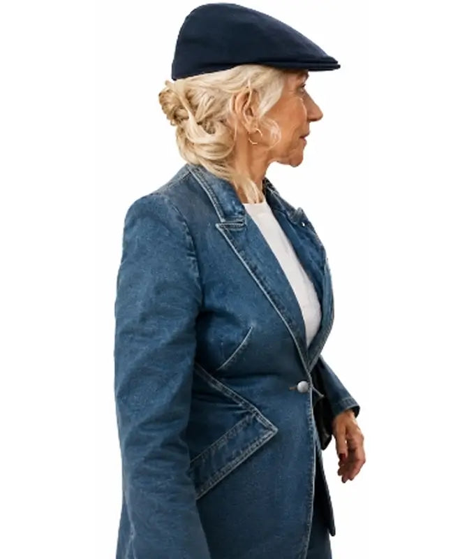 Helen Mirren MobLand S02 Blue Denim Blazer For Women