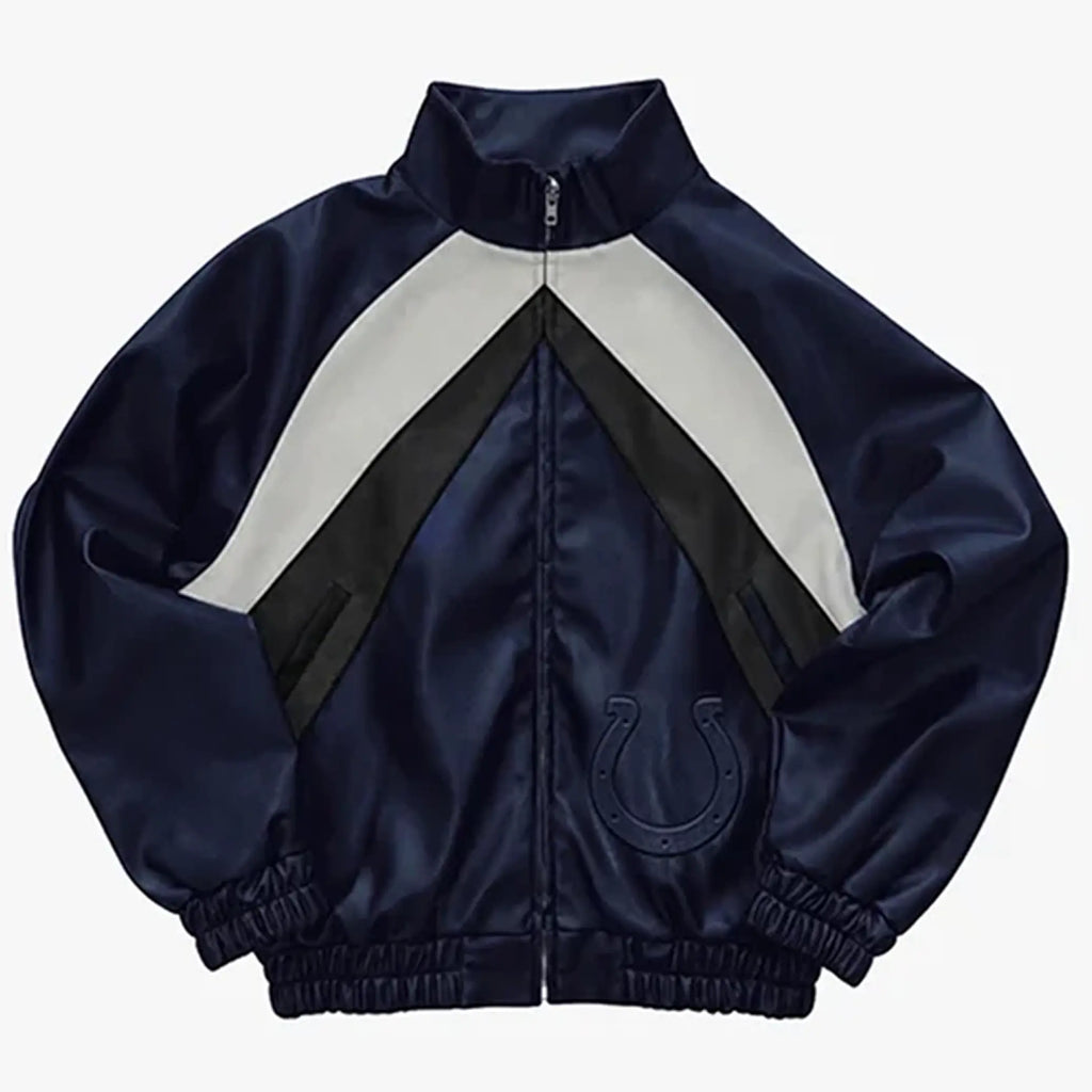 Indianapolis Colts Kru Leather Track Jacket