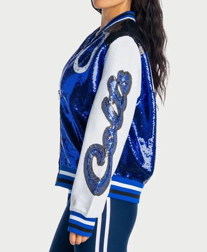 Indianapolis Colts Wild Collective Blue Sequin Jacket