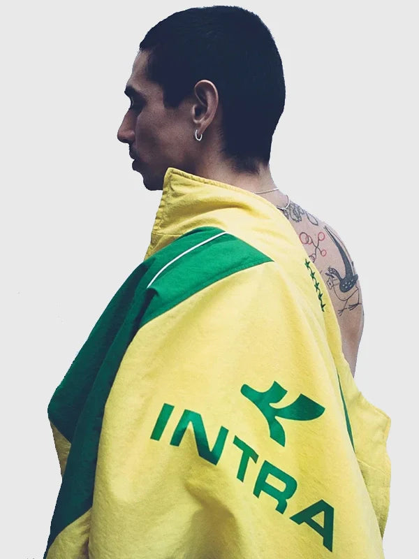 Intra Brazil Nations Zipper Yellow & Green Jacket