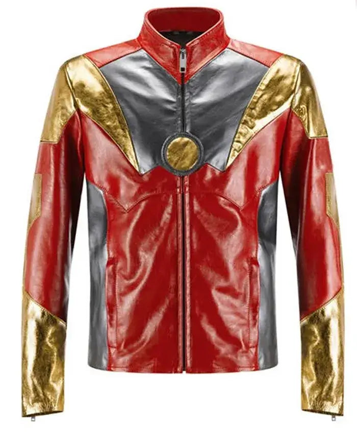 Iron Man Red Golden Leather Jacket