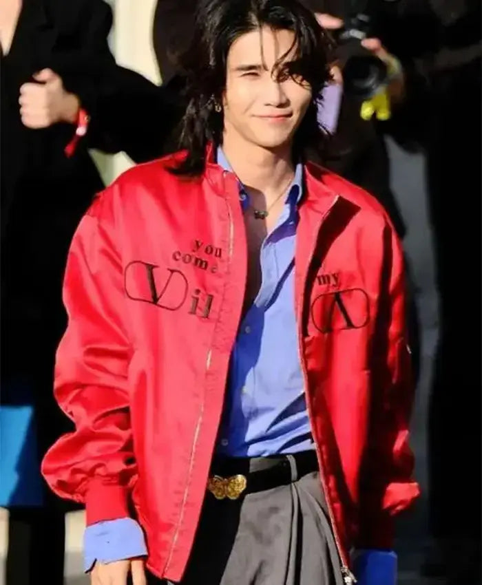 Jeff Satur PFW Red Satin Jacket For Men & Women