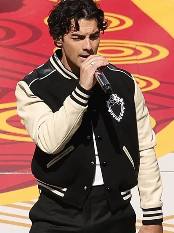 Jonas Brothers Halftime Show Black Varsity Jacket