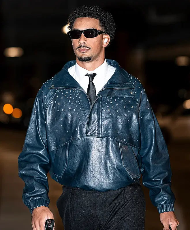 Jordan Love Blue Leather Jacket For Men & Women