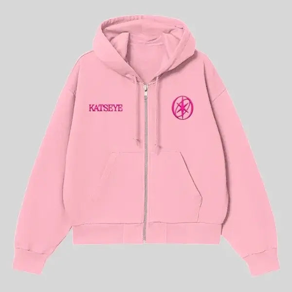 Katseye Desert Zip-Up Pink Hoodie
