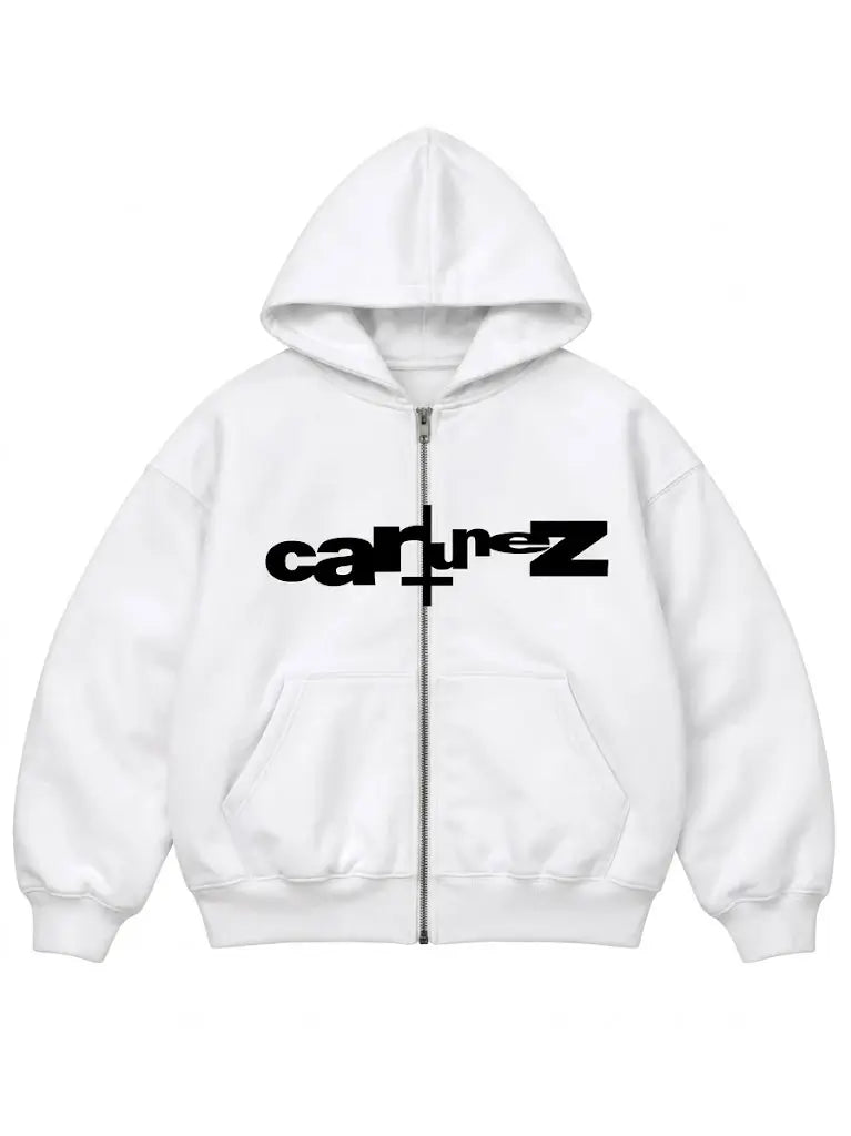 Ken Carson Cartunez White Zip-up Hoodie