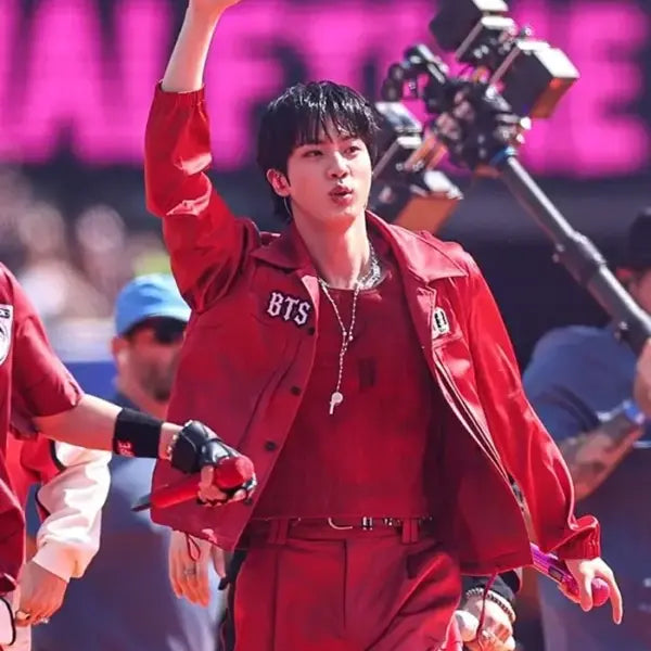 Kim Seok-jin World Cup Final Halftime Show Red Jacket