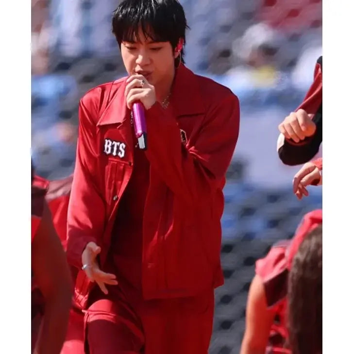 Kim Seok-jin World Cup Final Halftime Show Red Jacket For Men & Women